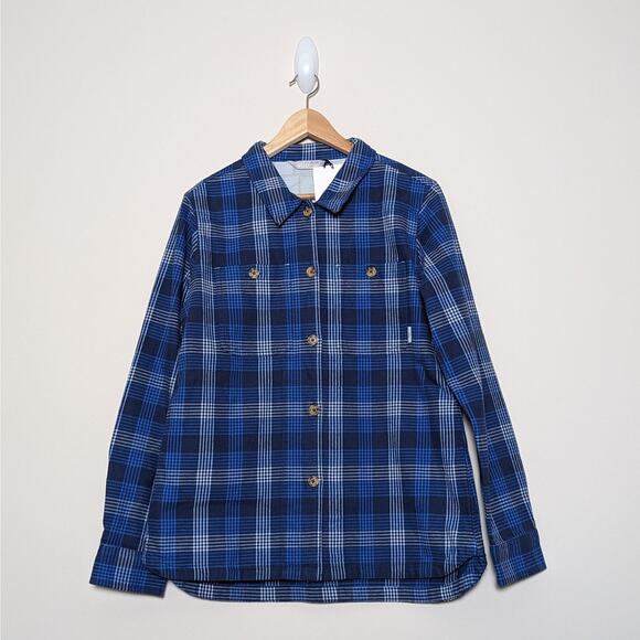 Stio Mountain Shadow Plaid Hutkeeper Flannel Shirt Size Large Women Heavy Weight - Picture 1 of 6